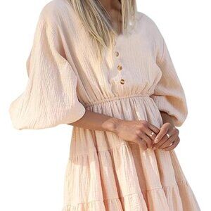 Amazon ✨ R. Vivimos Button Front Cotton Gauze Dress - Size XL (16/18) ✨